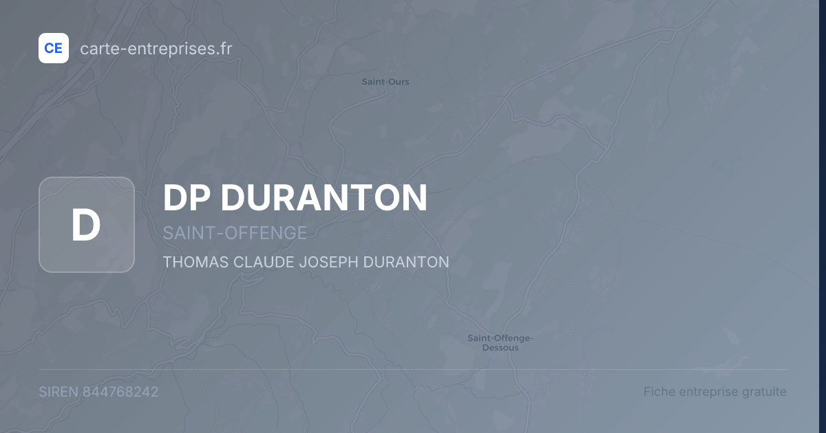 DP DURANTON — 844768242 — fiche entreprise