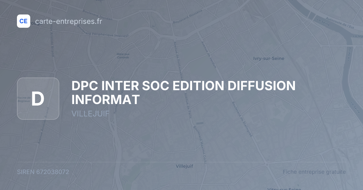 DPC INTER SOC EDITION DIFFUSION INFORMAT — 672038072 — fiche entreprise