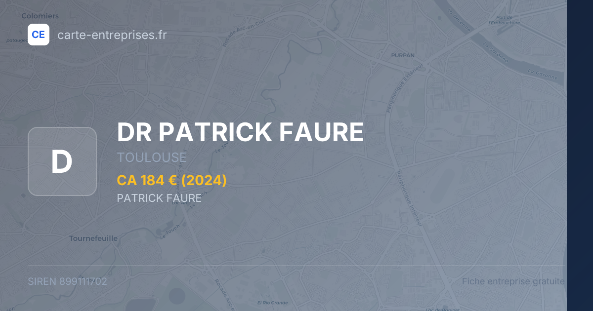 DR PATRICK FAURE — 899111702 — fiche entreprise