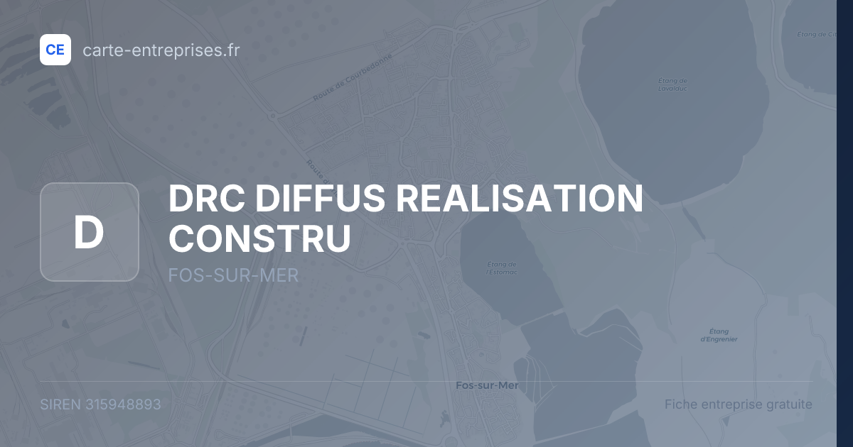 DRC DIFFUS REALISATION CONSTRU — 315948893 — fiche entreprise
