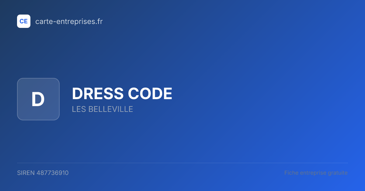 DRESS CODE — 487736910 — fiche entreprise