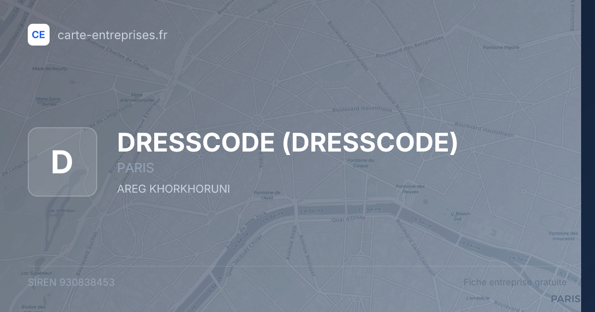 DRESSCODE — 930838453 — fiche entreprise