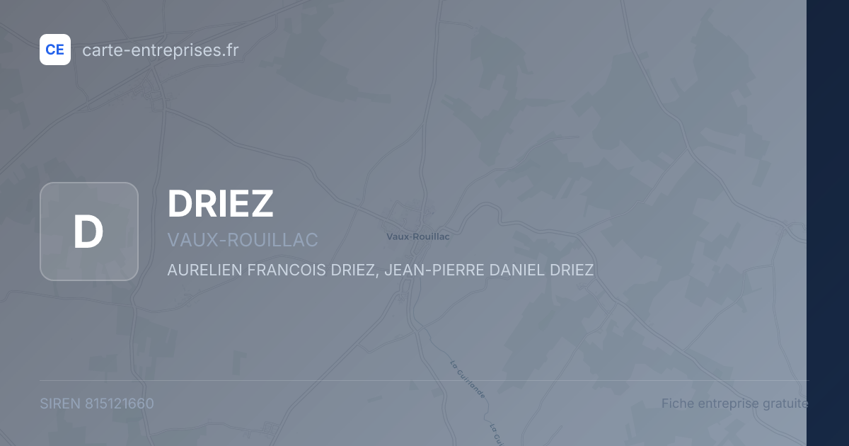 DRIEZ — 815121660 — fiche entreprise