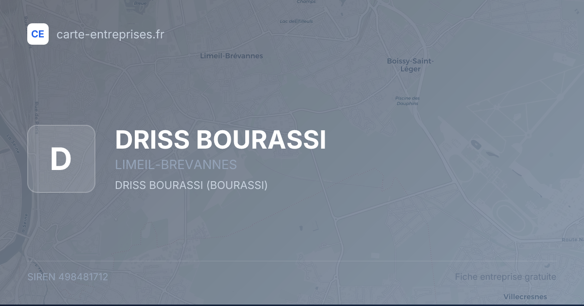 DRISS BOURASSI — 498481712 — fiche entreprise