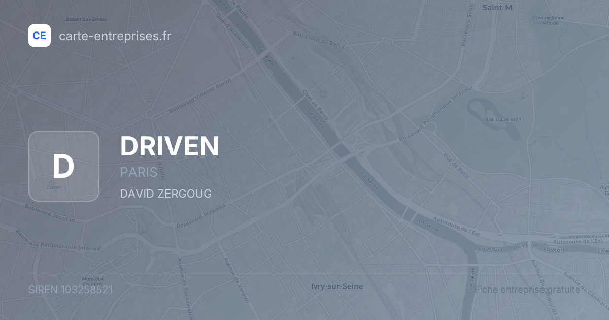 DRIVEN — 103258521 — fiche entreprise