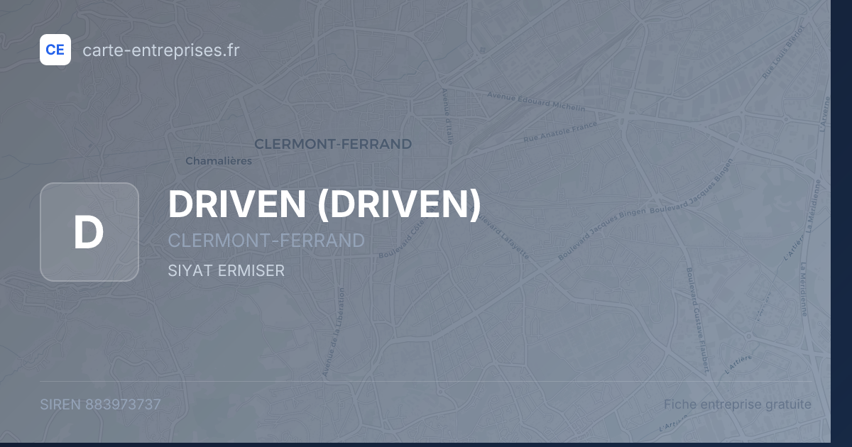 DRIVEN — 883973737 — fiche entreprise