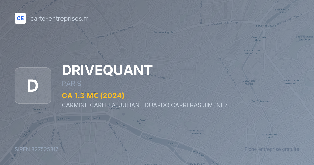 DRIVEQUANT — 827525817 — fiche entreprise