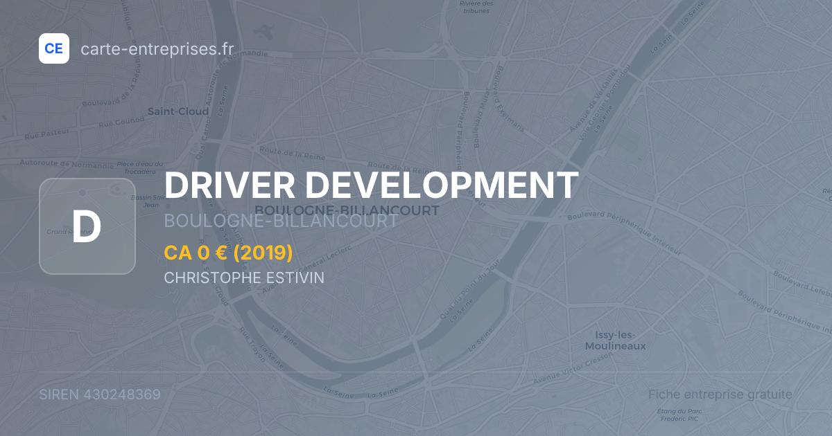 DRIVER DEVELOPMENT — 430248369 — fiche entreprise