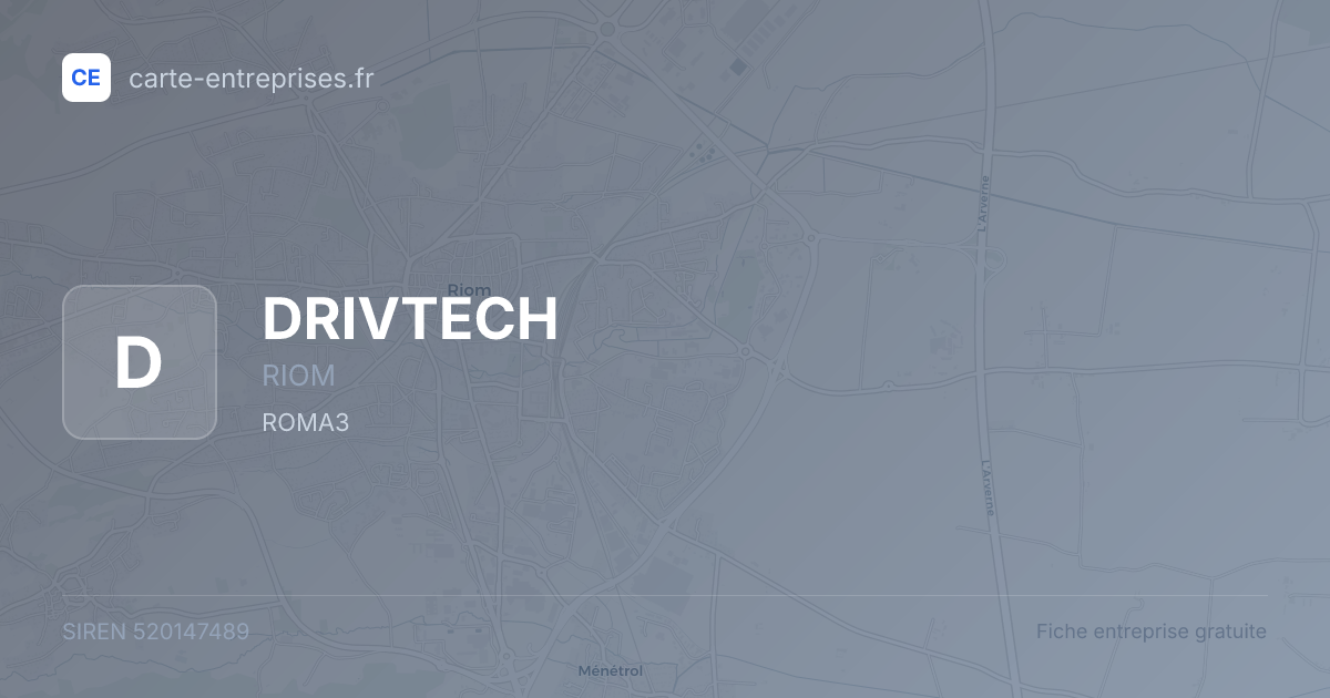 DRIVTECH — 520147489 — fiche entreprise