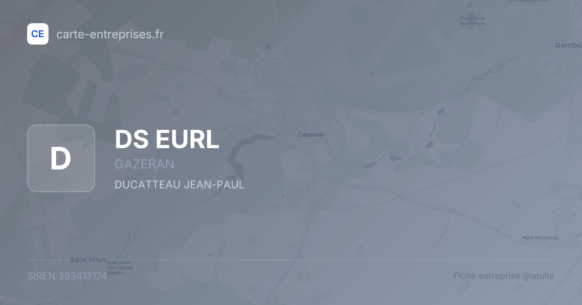 DS EURL — 393413174 — fiche entreprise