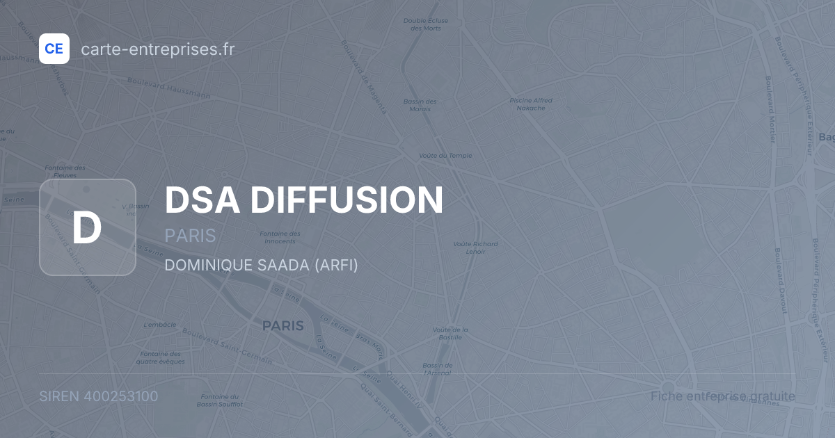 DSA DIFFUSION — 400253100 — fiche entreprise