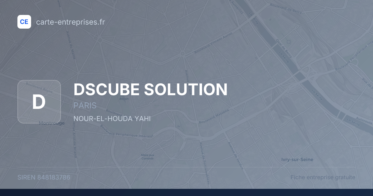 DSCUBE SOLUTION — 848183786 — fiche entreprise