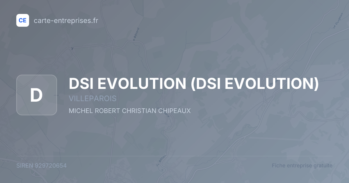 DSI EVOLUTION — 929720654 — fiche entreprise