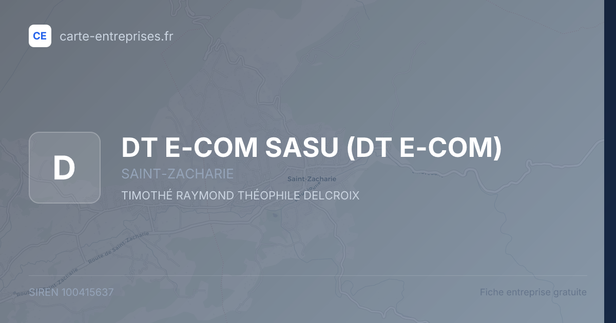 DT E-COM SASU (DT E-COM) — 100415637 — fiche entreprise