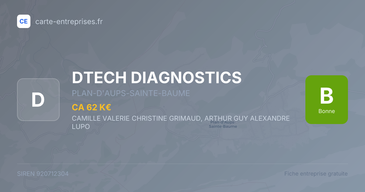 DTECH DIAGNOSTICS — 920712304 — fiche entreprise