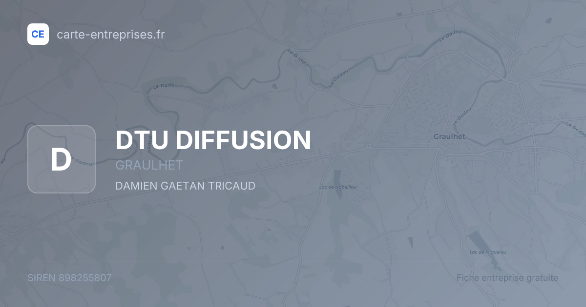 DTU DIFFUSION — 898255807 — fiche entreprise