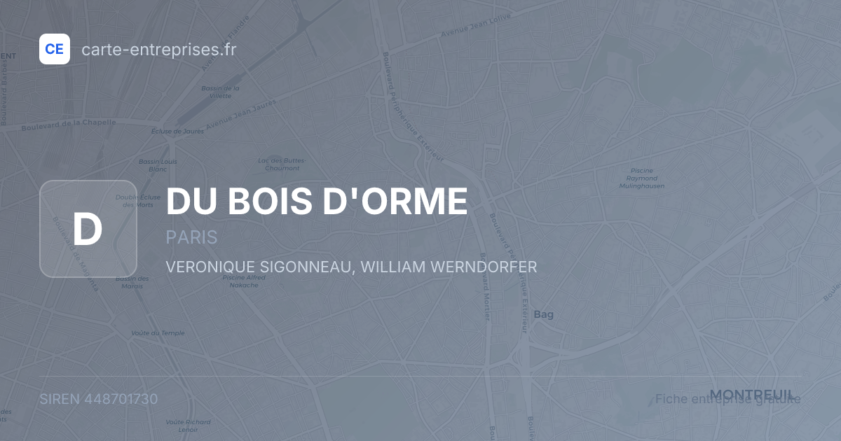 DU BOIS D'ORME — 448701730 — fiche entreprise