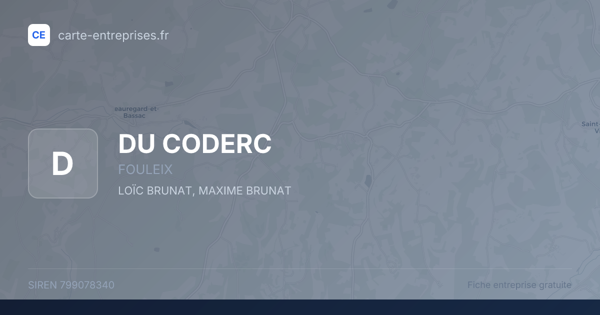 DU CODERC — 799078340 — fiche entreprise