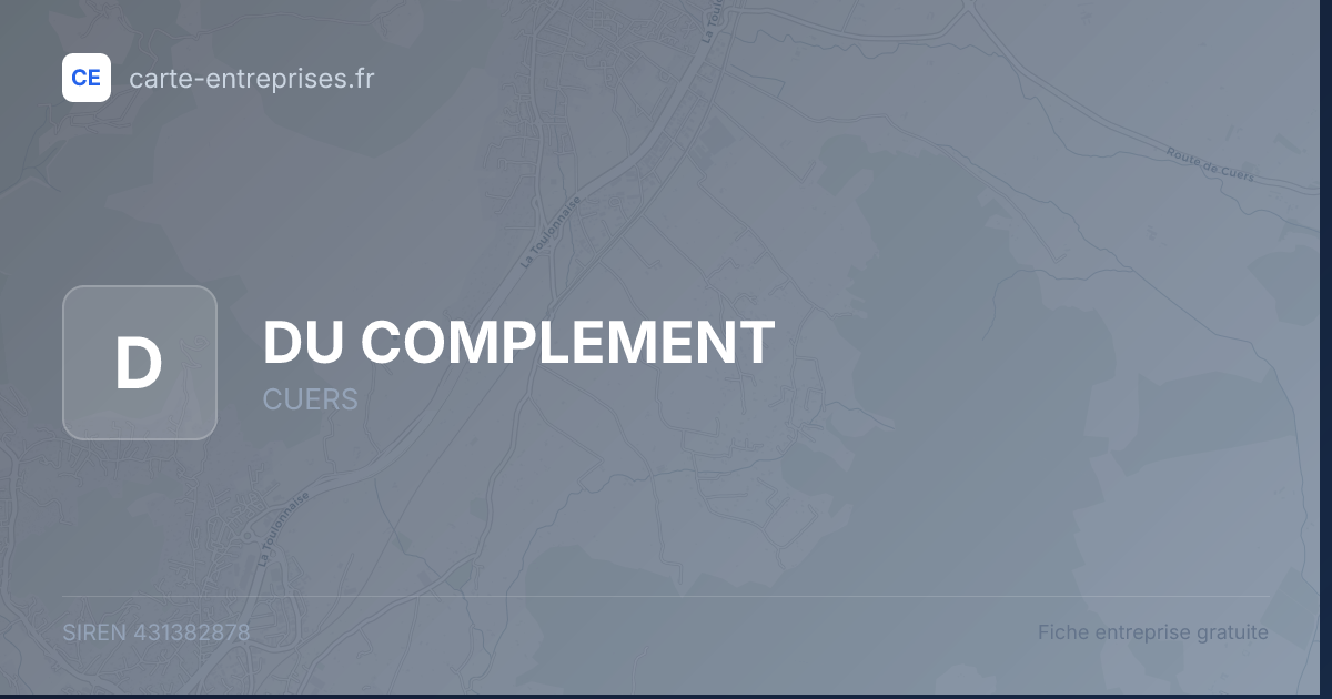DU COMPLEMENT — 431382878 — fiche entreprise