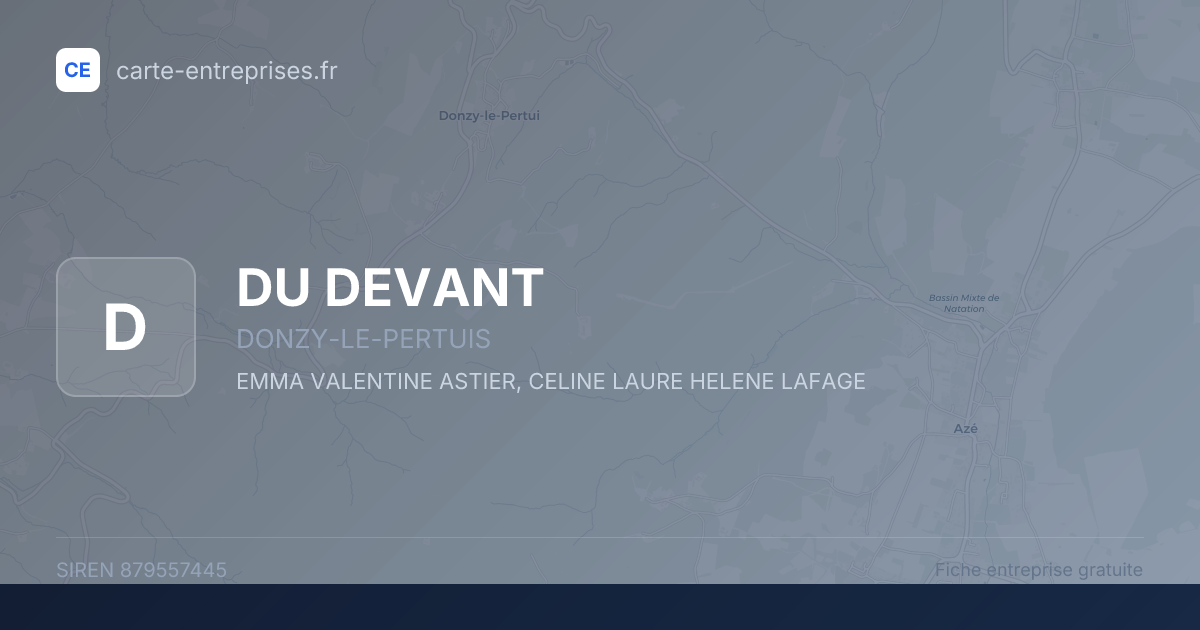 DU DEVANT — 879557445 — fiche entreprise