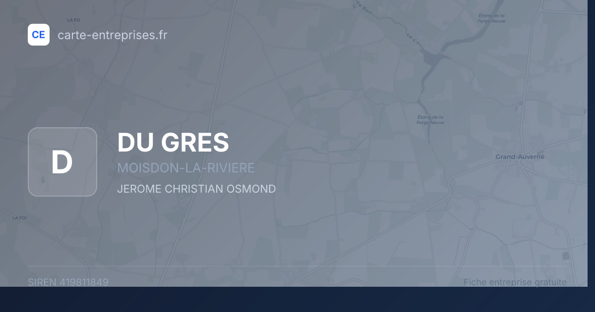 DU GRES — 419811849 — fiche entreprise