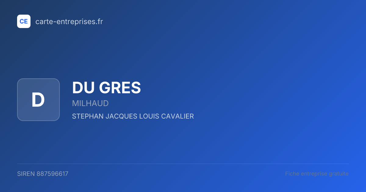 DU GRES — 887596617 — fiche entreprise