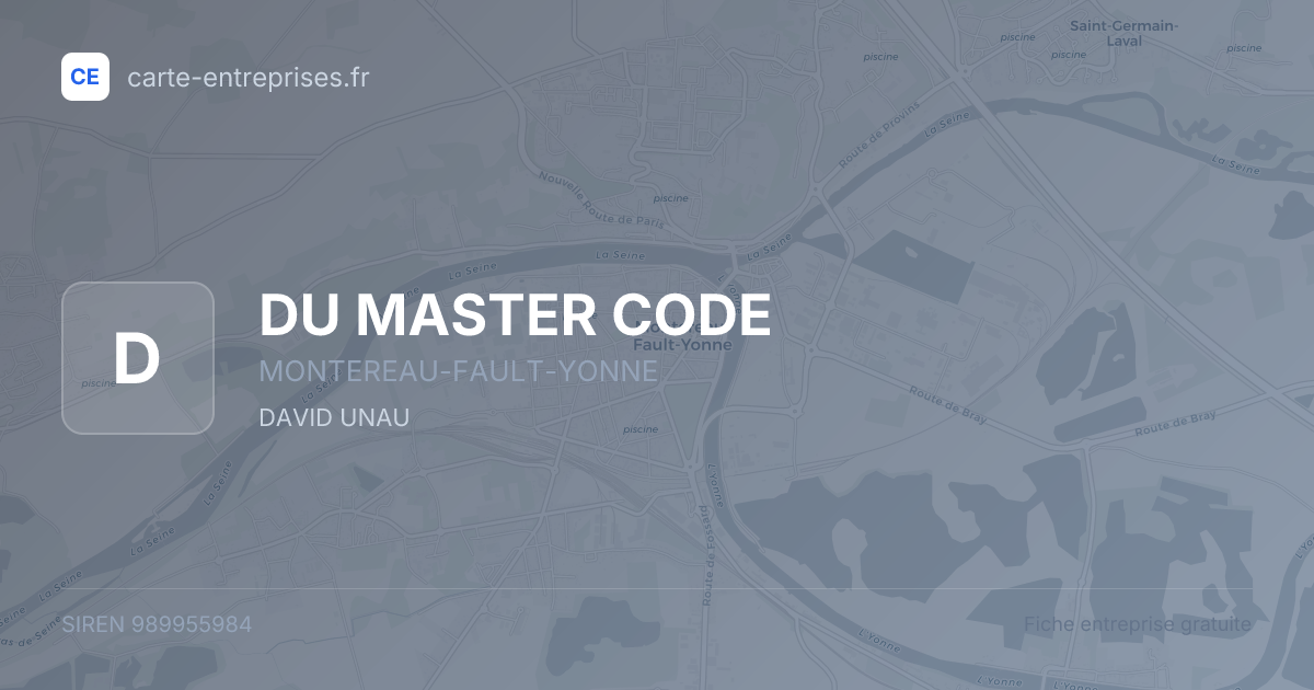DU MASTER CODE — 989955984 — fiche entreprise