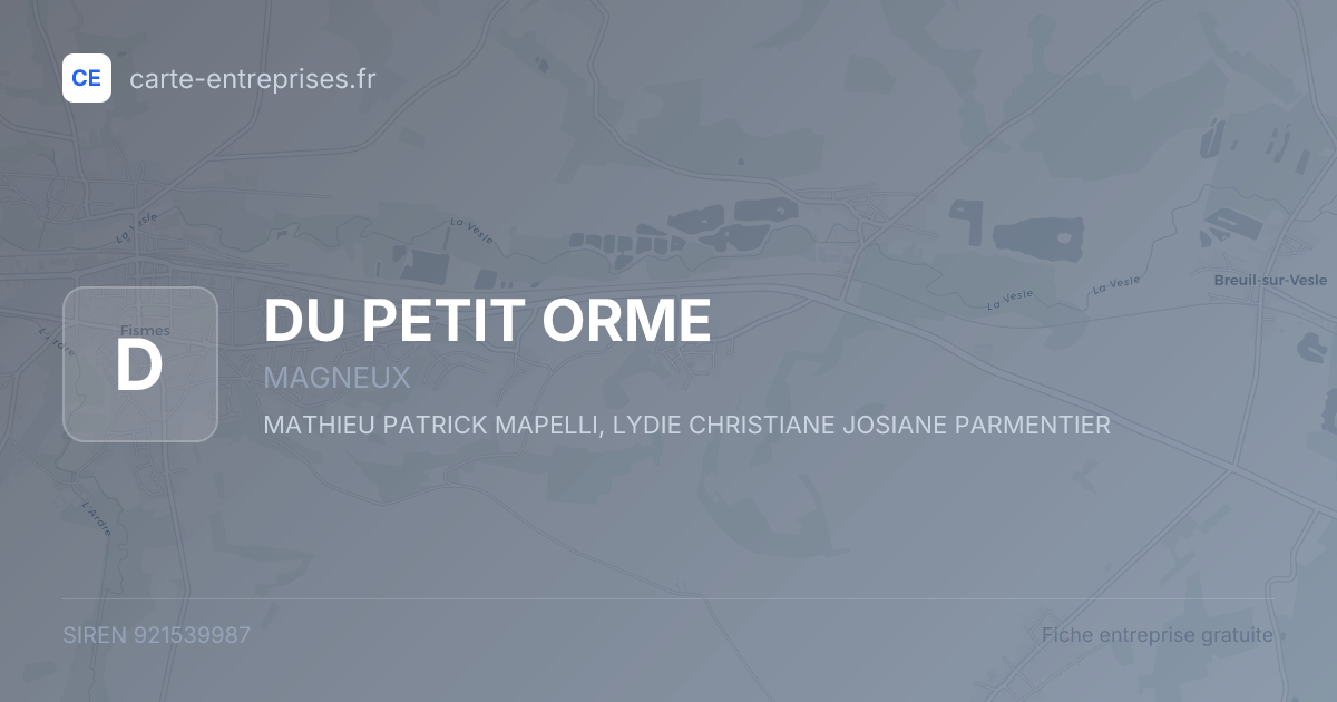 DU PETIT ORME — 921539987 — fiche entreprise
