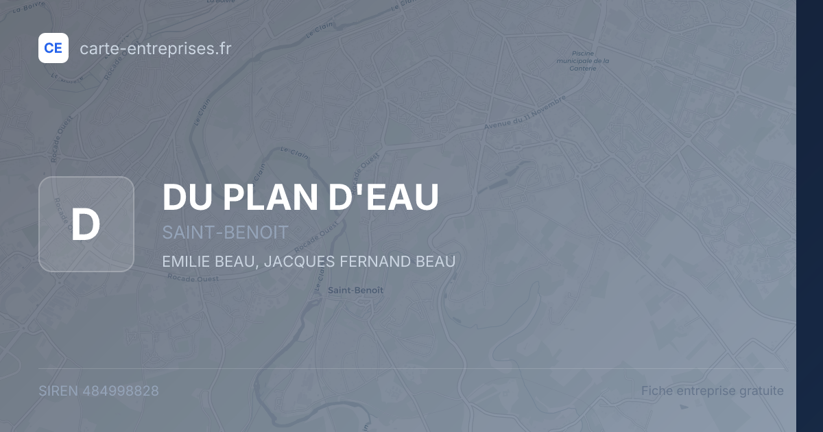 DU PLAN D'EAU — 484998828 — fiche entreprise