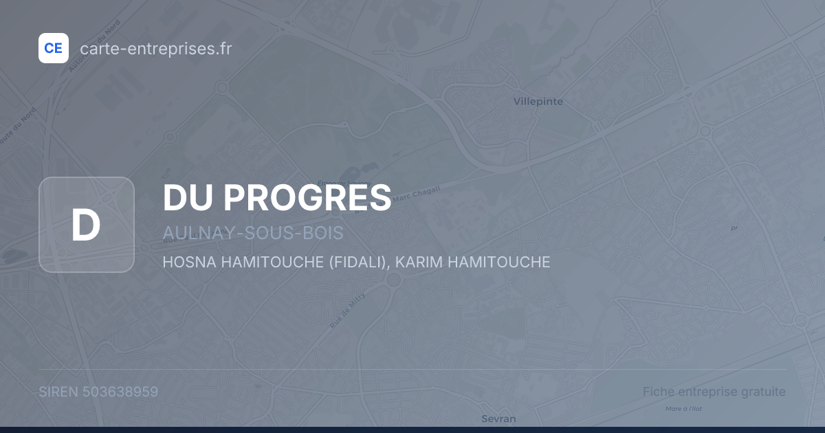 DU PROGRES — 503638959 — fiche entreprise