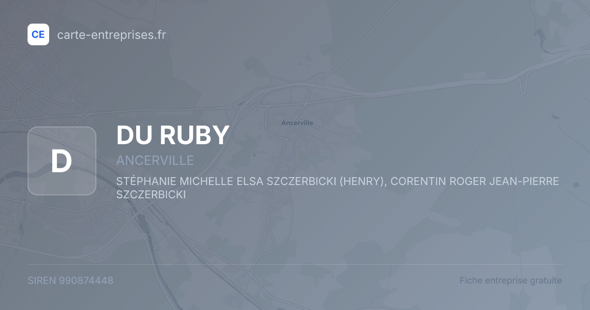 DU RUBY — 990874448 — fiche entreprise
