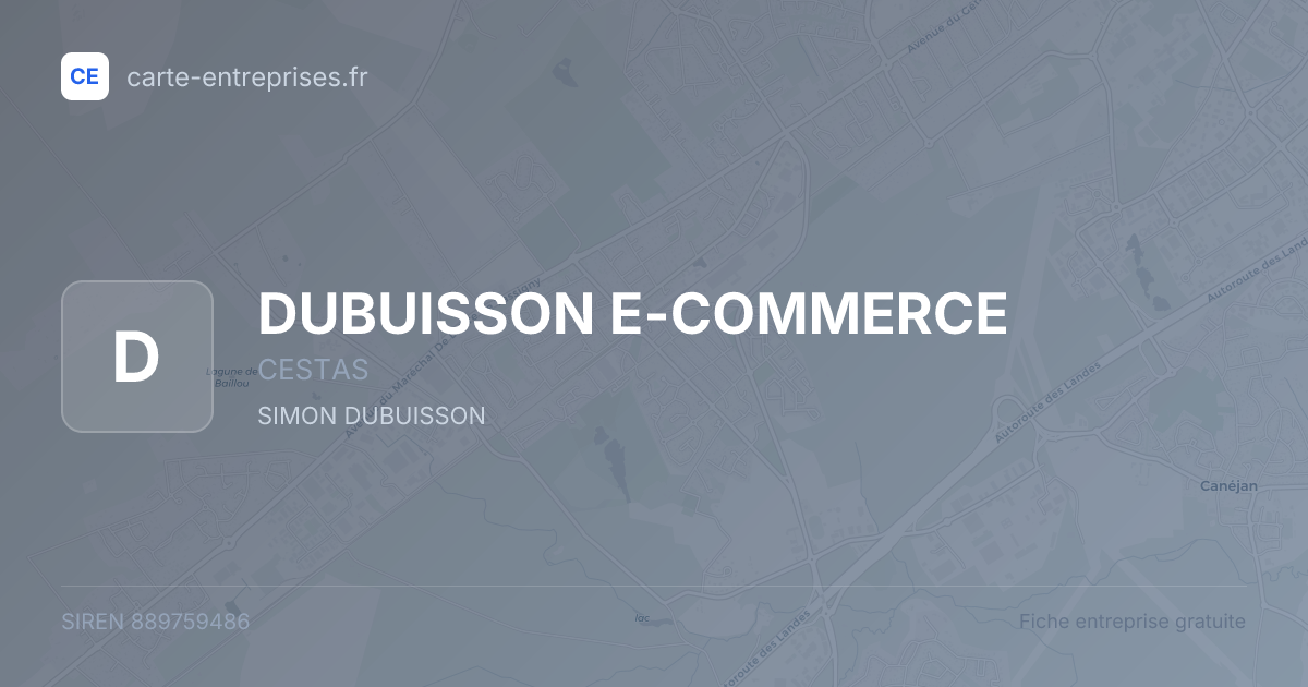DUBUISSON E-COMMERCE — 889759486 — fiche entreprise