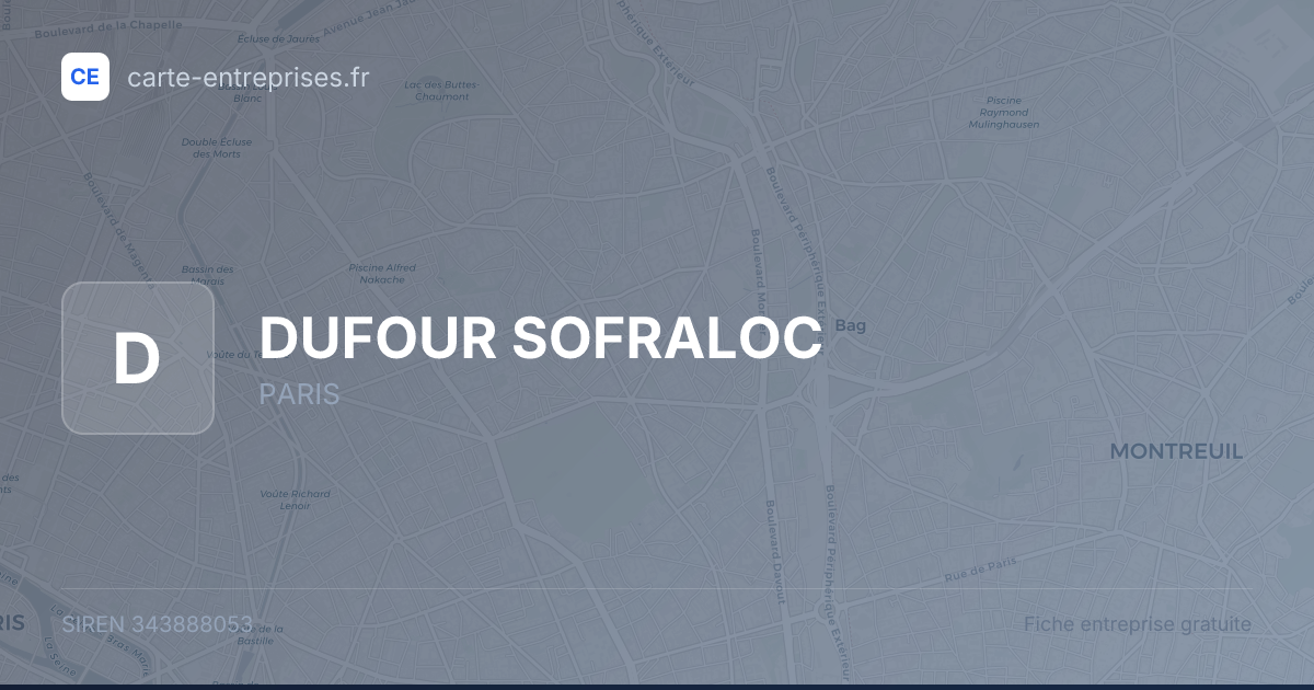 DUFOUR SOFRALOC — 343888053 — fiche entreprise
