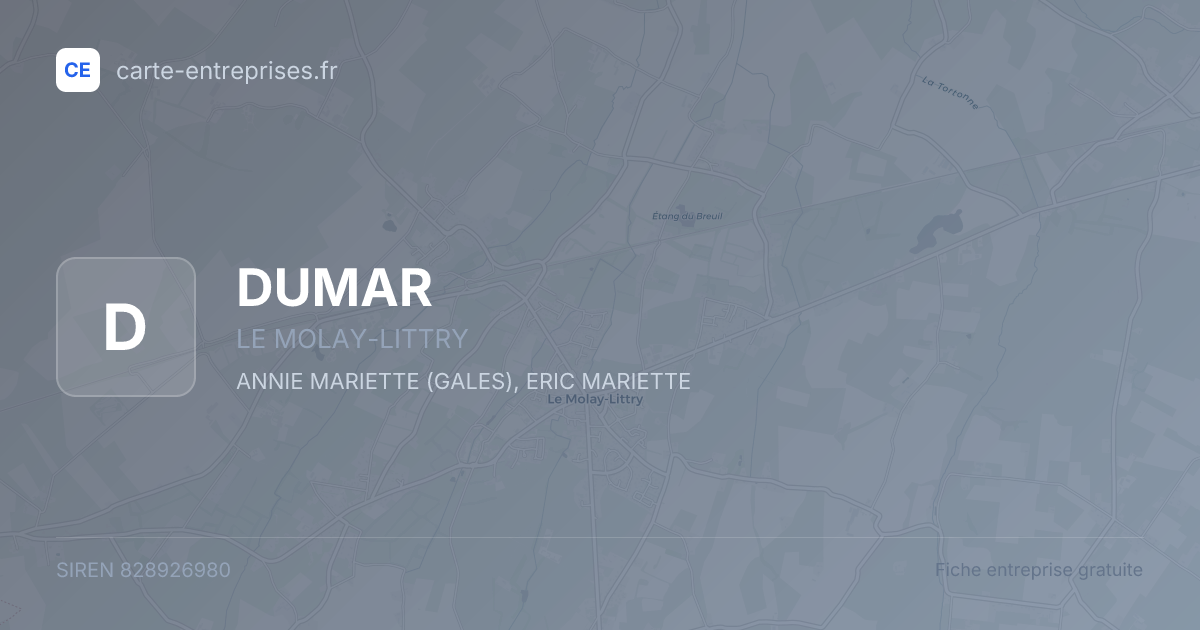 DUMAR — 828926980 — fiche entreprise