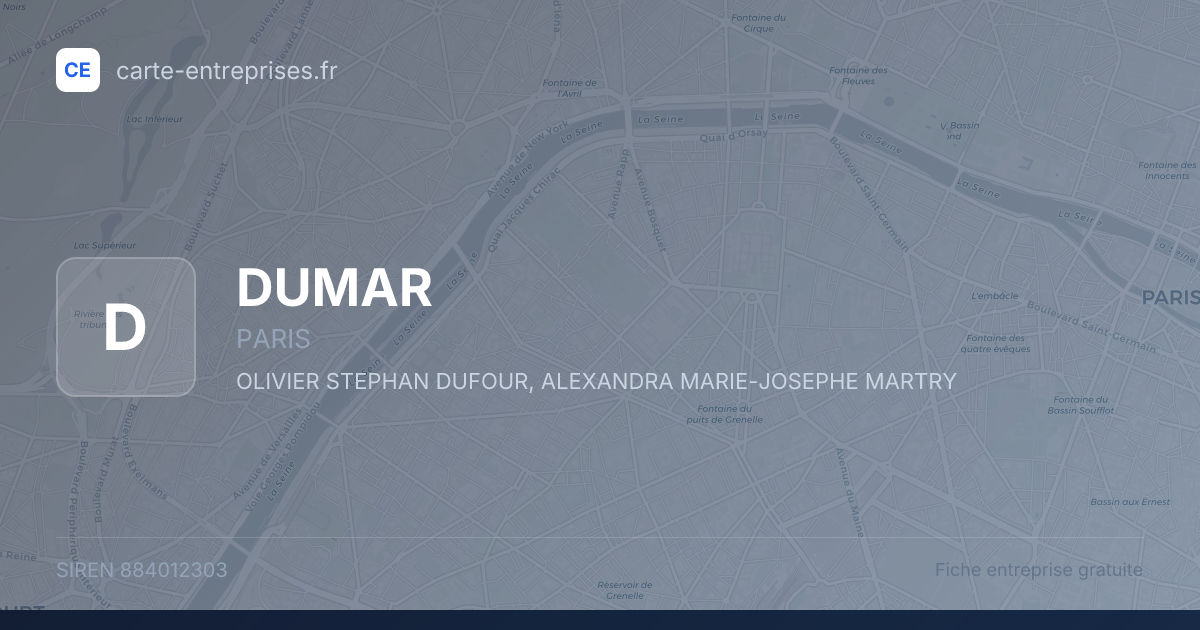 DUMAR — 884012303 — fiche entreprise