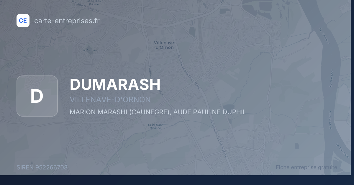 DUMARASH — 952266708 — fiche entreprise
