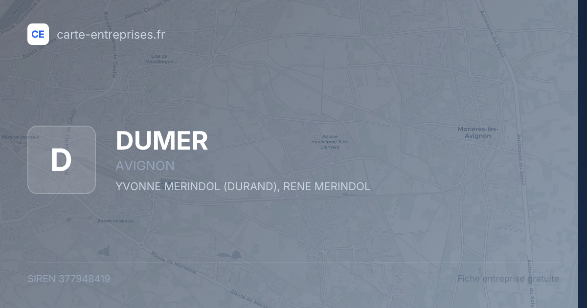 DUMER — 377948419 — fiche entreprise