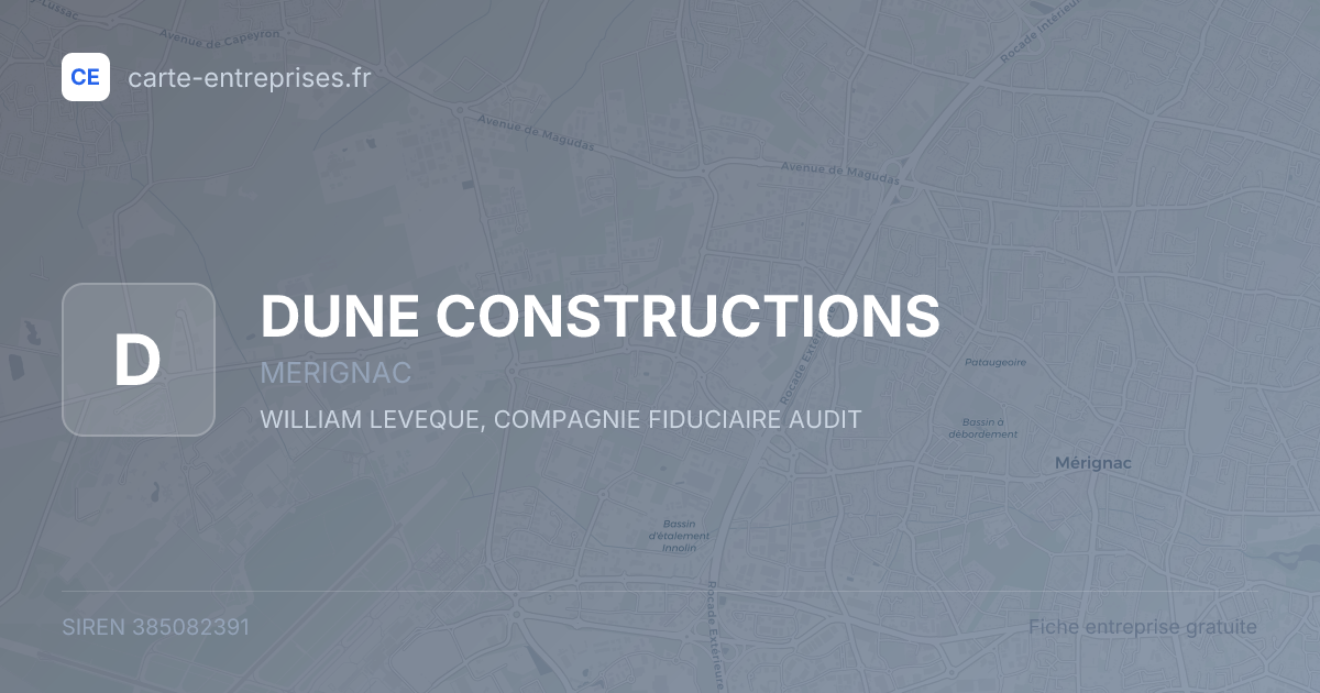 DUNE CONSTRUCTIONS — 385082391 — fiche entreprise