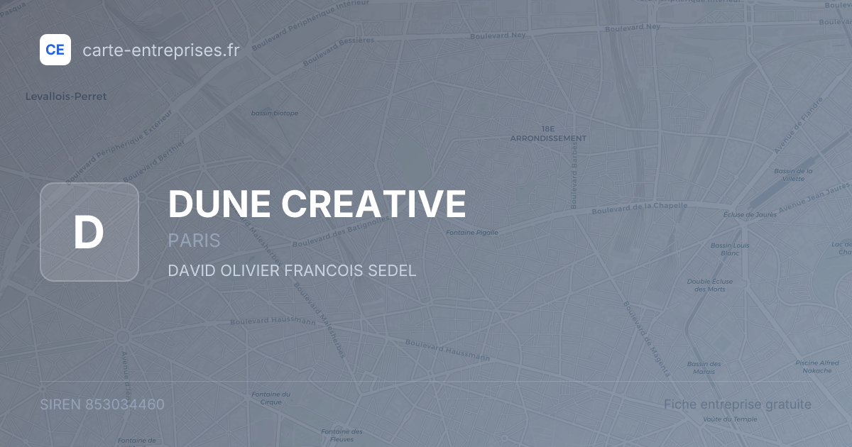 DUNE CREATIVE — 853034460 — fiche entreprise