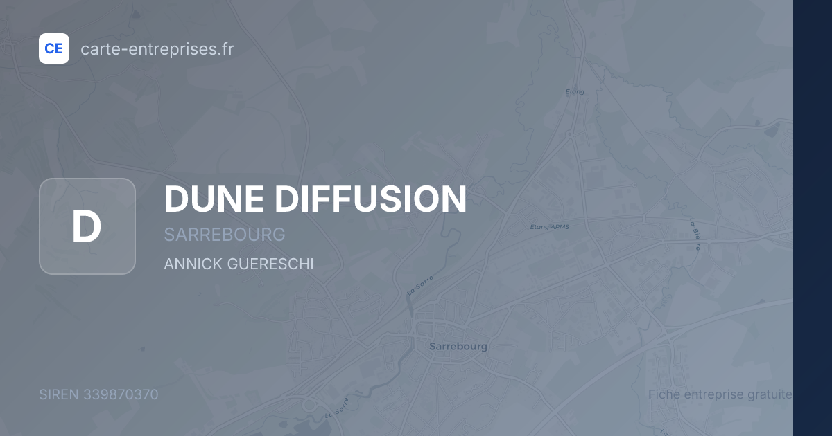 DUNE DIFFUSION — 339870370 — fiche entreprise