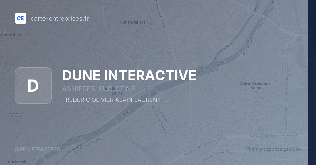 DUNE INTERACTIVE — 878626720 — fiche entreprise
