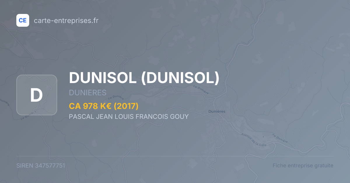 DUNISOL — 347577751 — fiche entreprise