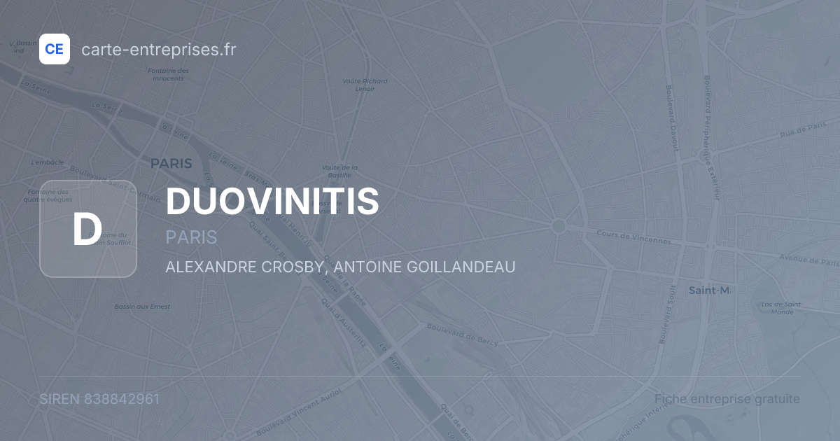 DUOVINITIS — 838842961 — fiche entreprise