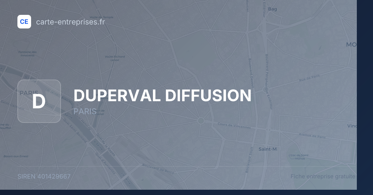DUPERVAL DIFFUSION — 401429667 — fiche entreprise