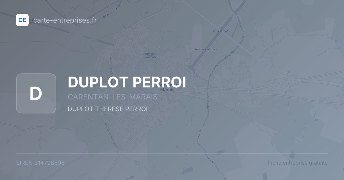DUPLOT PERROI — 314798596 — fiche entreprise