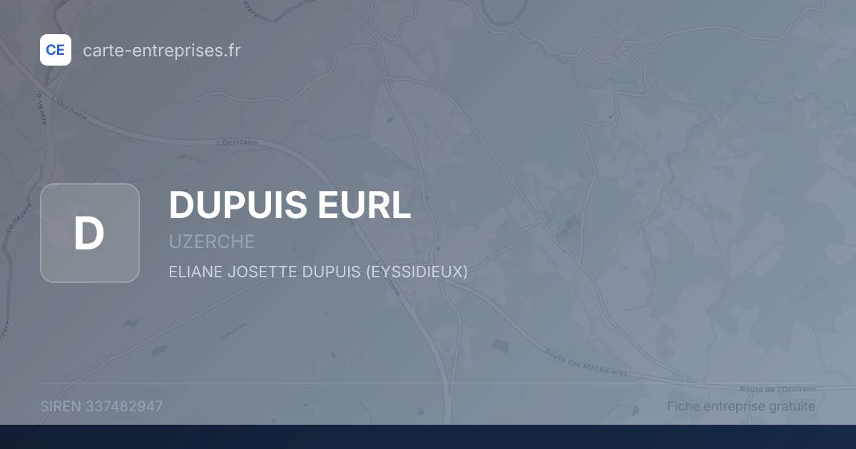 DUPUIS EURL — 337482947 — fiche entreprise