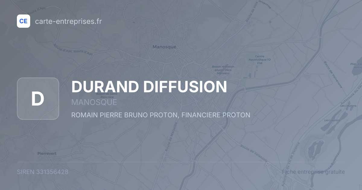 DURAND DIFFUSION — 331356428 — fiche entreprise