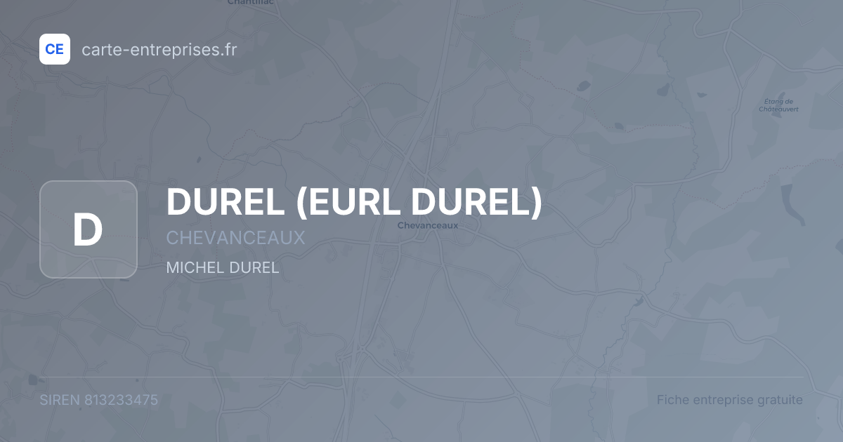 DUREL (EURL DUREL) — 813233475 — fiche entreprise