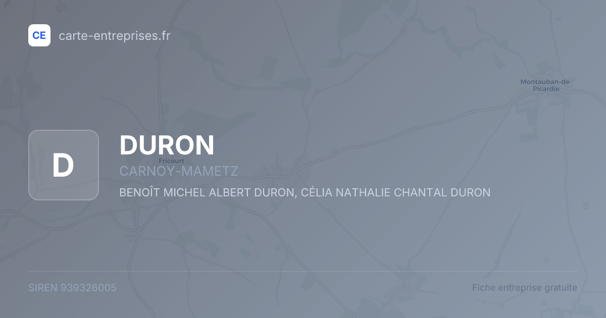 DURON — 939326005 — fiche entreprise
