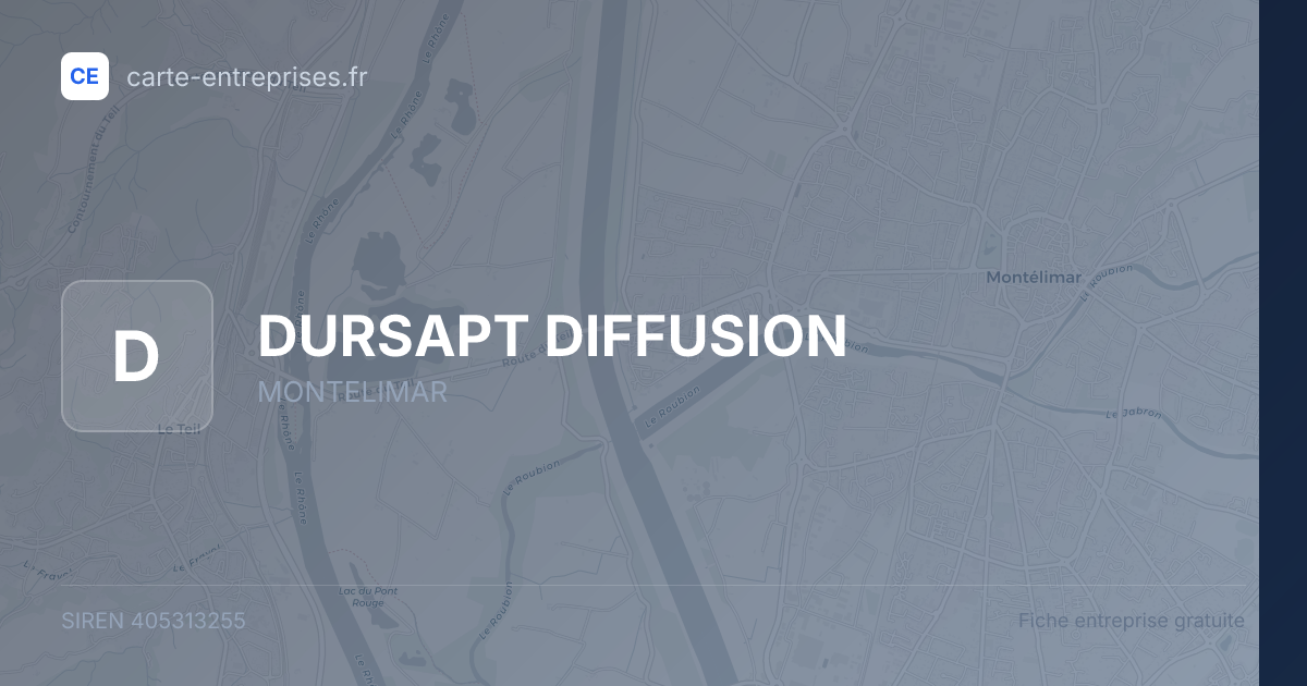 DURSAPT DIFFUSION — 405313255 — fiche entreprise